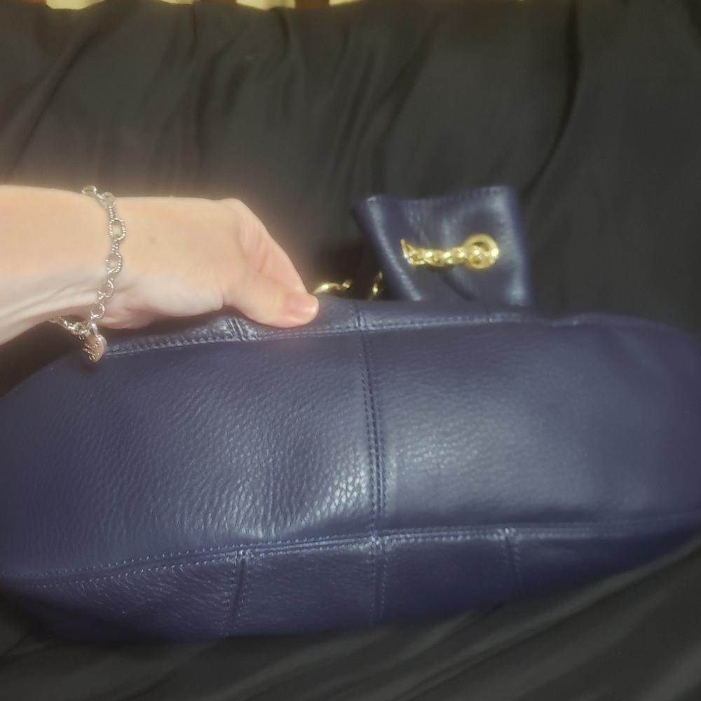 Vince Camuto LEATHER Navy Blue Shoulder Bag - Picture 8 of 10
